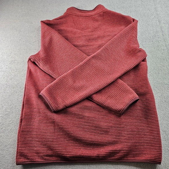 Gerry Sweater Men's XL Burgundy Ribbed Hiking Outdoor Ottoman 1/4 Snap Pullover - Picture 2 of 11